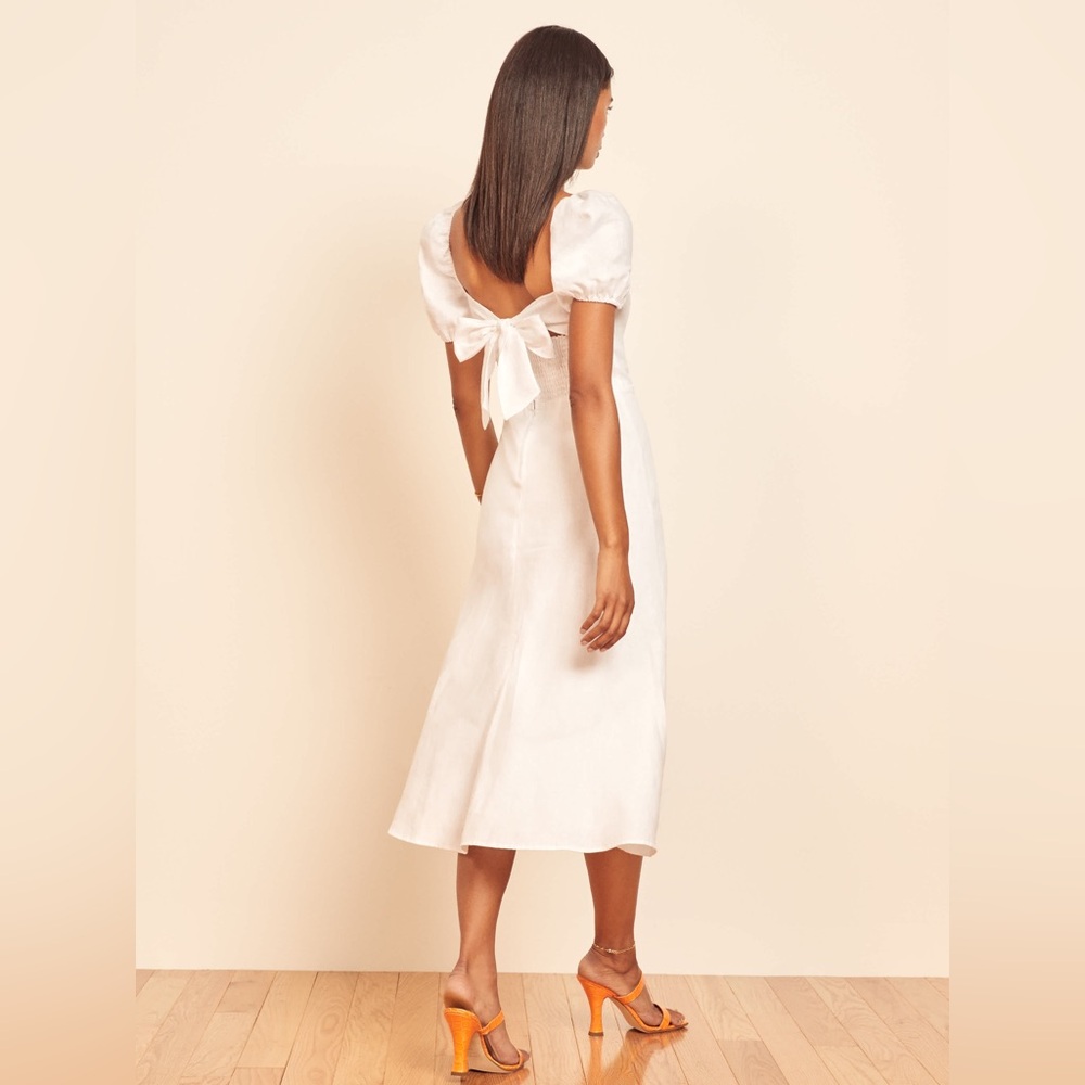 Reformation Denver Linen Dress - White (Size 4) - Picture 3 of 8